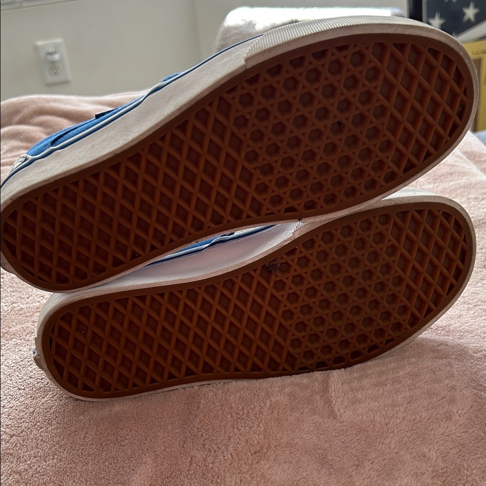 Vans Blue and White Checkered Slip-On Sneakers - Picture 7 of 7